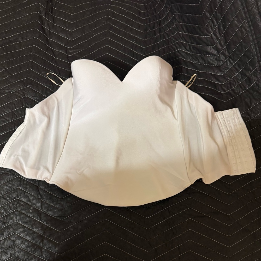 David’s Bridal-White Strapless Bustier Top